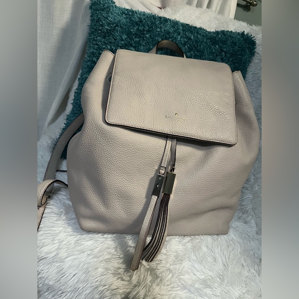 Kate Spade light pink Wilder Grey Street pebbled leather backpack purse